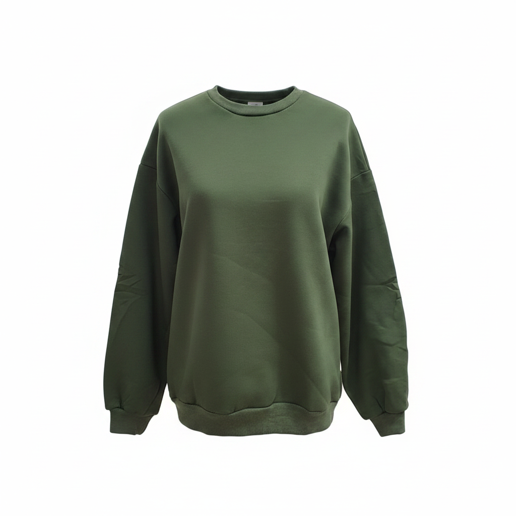 The 'Army' Army Green Casual Pullover Sweatshirt