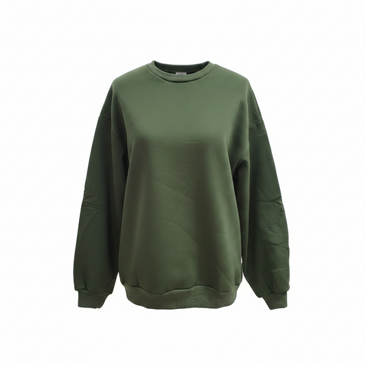 The 'Army' Army Green Casual Pullover Sweatshirt
