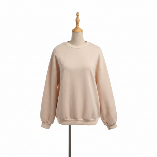 The 'Neutral' Beige Casual Pullover Sweatshirt