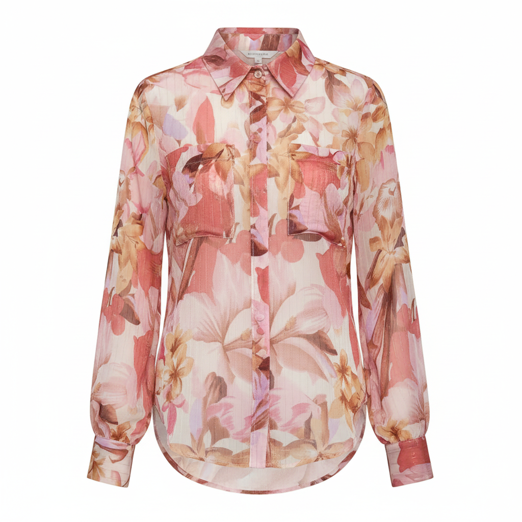 The 'Flutter' Floral Printed Lantern Sleeve Blouse