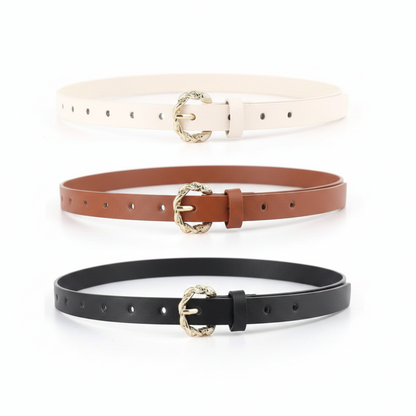 The 'Buckle' 3-Piece Twist Design Fashion Belt Set